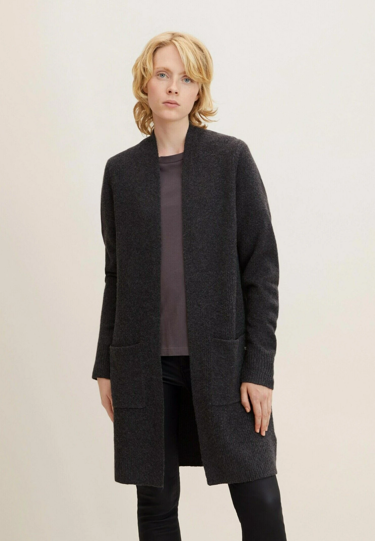 TOM TAILOR Denim Langer CardiganShale Grey Melange Donna Maglieria TO721I0KG-C11 3 TOM TAILOR Denim Langer CardiganShale Grey Melange Donna Maglieria TO721I0KG-C11