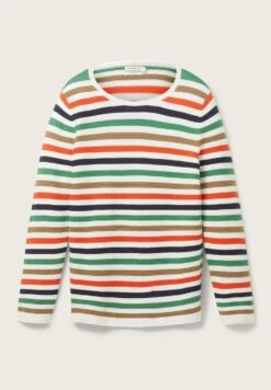 Tom Tailor Knit Jumper With Round NecklineMaglioneNavy Green Multicolor Stripe Donna Maglieria TO221I0IQ-K19 -Tom Tailor 5553cb3c847646e29e1e663a915453fc