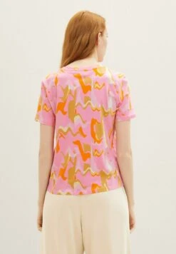 TOM TAILOR Denim Mit KnotendetailT-Shirt Con StampaAbstract Pink Print Donna T-shirt E Top TO721D13O-J12 -Tom Tailor 571ce2be17dd4a5cb8740346a8c35033