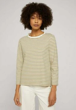 Tom Tailor Basic FelpaOlive White Structure Stripe Donna Felpe TO221J08R-N11