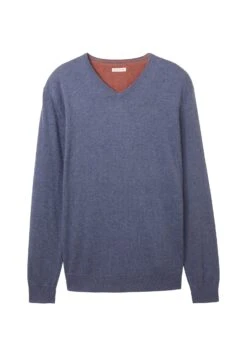 Tom Tailor Basic V Neck- Maglione - Vintage Indigo Blue Melange -Tom Tailor 5b27a552f5074ef5b639b8376fa1b39b