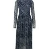 TOM TAILOR Denim Printed Mesh Vestito LungoBlue White Bandana Print Donna Vestiti TO721C0CW-A11
