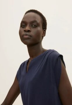 Tom Tailor Mit FaltenlegungTopNavy Midnight Blue Donna T-shirt E Top TO221E130-K11 -Tom Tailor 5daf622affcc4f6fa07ebc6fcf43c260