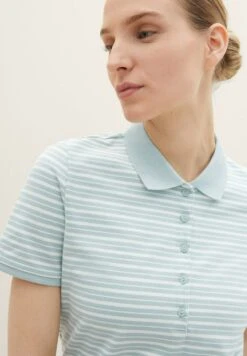 Tom Tailor Gemustertes KurzarmPoloBlue White Horizontal Stripe Donna T-shirt E Top TO221D1IK-K11 -Tom Tailor 5fc06e88910b43be82ce76dc289830c2