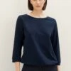 Tom Tailor Waffle StructureMaglietta A Manica LungaSky Captain Blue Donna T-shirt E Top TO221D151-K11