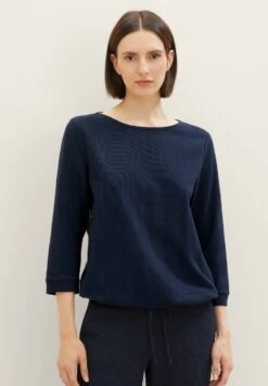 Tom Tailor Waffle StructureMaglietta A Manica LungaSky Captain Blue Donna T-shirt E Top TO221D151-K11