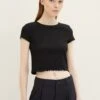 TOM TAILOR Denim Cropped ShirtT-Shirt BasicDeep Black Donna T-shirt E Top TO721D13B-Q11 -Tom Tailor 61b13fc047a944bbaba2ba56d0a5f603