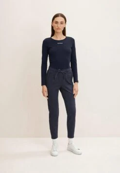 Tom Tailor Loose FitPantaloniNavy Twill Structure Donna Pantaloni TO221A0HE-K11