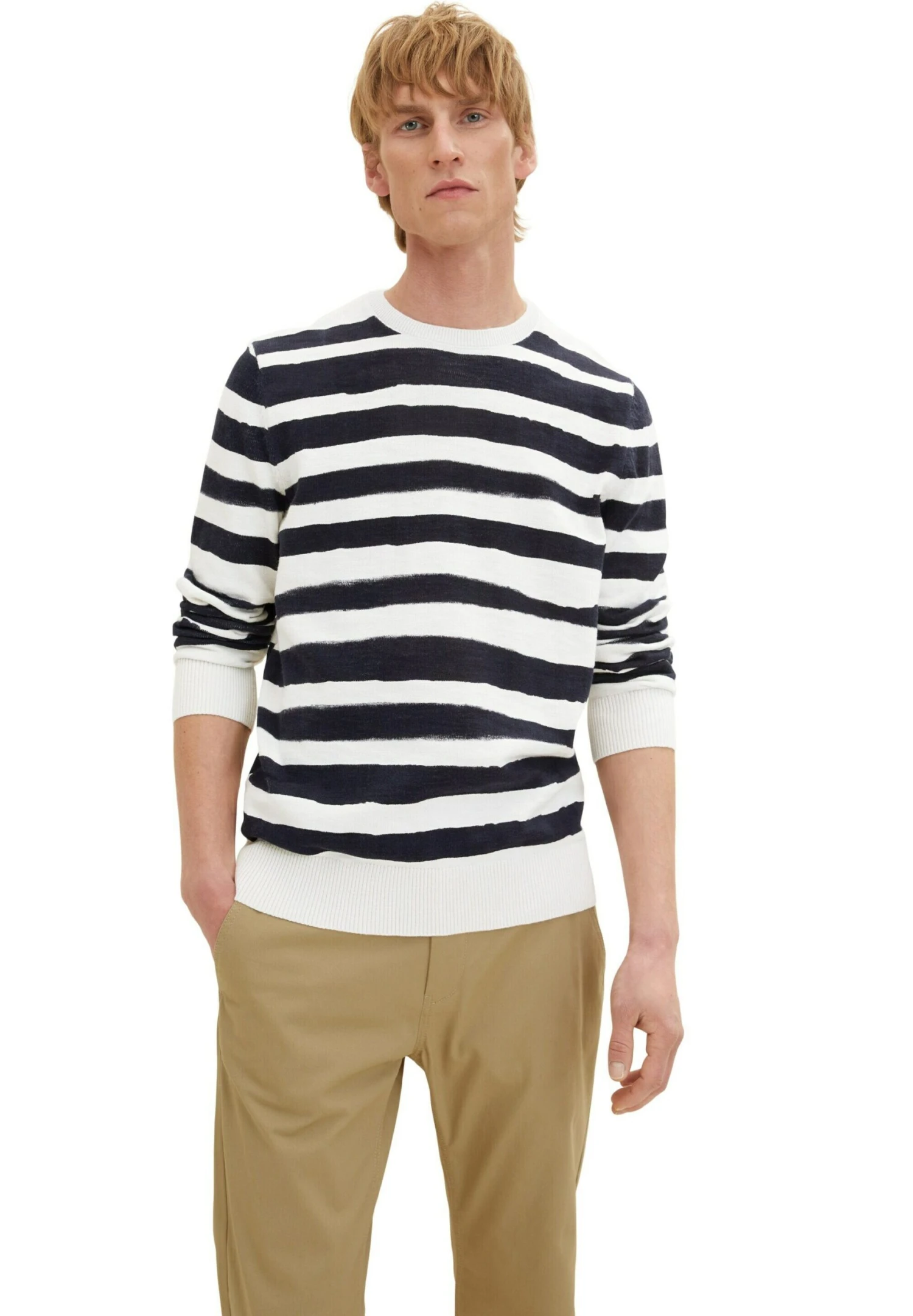 Tom Tailor MaglioneNavy Water Stripe Uomo Maglieria TO222Q0QV-K12 4 Tom Tailor MaglioneNavy Water Stripe Uomo Maglieria TO222Q0QV-K12 - immagine 2