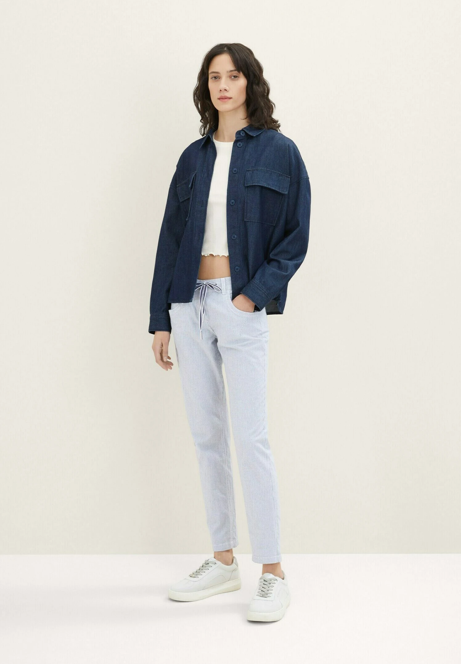 Tom Tailor Tapered - Pantaloni - Blue Stripe Pants 4 Tom Tailor Tapered - Pantaloni - Blue Stripe Pants - immagine 2