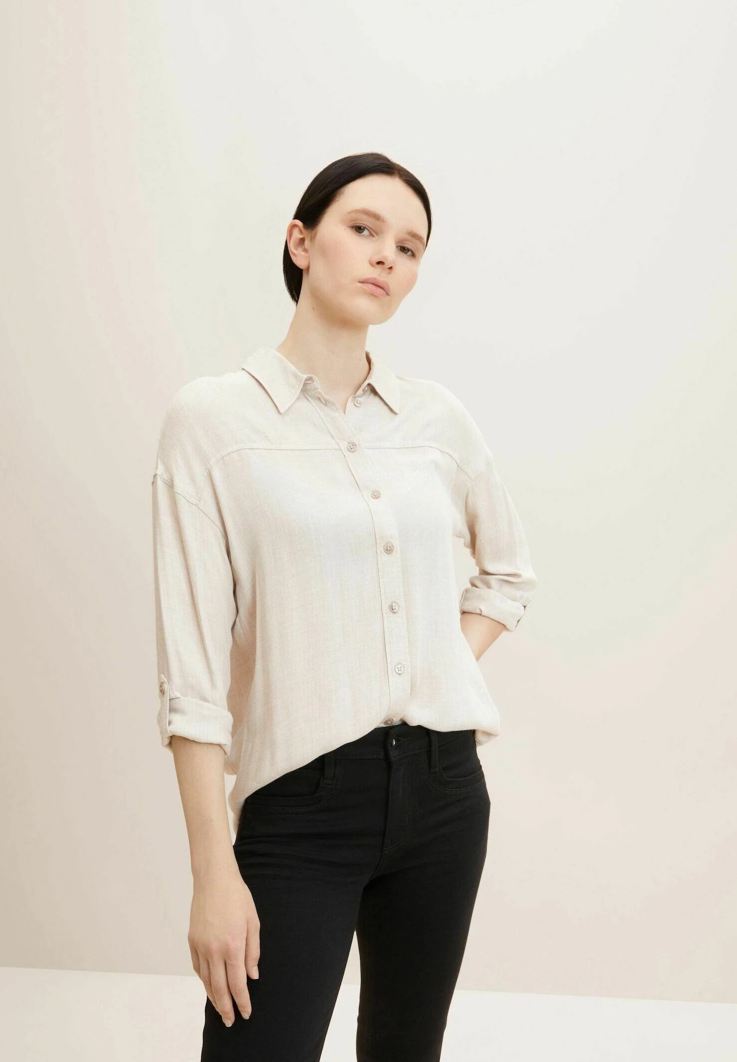 TOM TAILOR Denim Lange CamiciaCloud Grey Melange Donna Camicie E Bluse TO721E0NW-B11 6 TOM TAILOR Denim Lange CamiciaCloud Grey Melange Donna Camicie E Bluse TO721E0NW-B11 - immagine 4