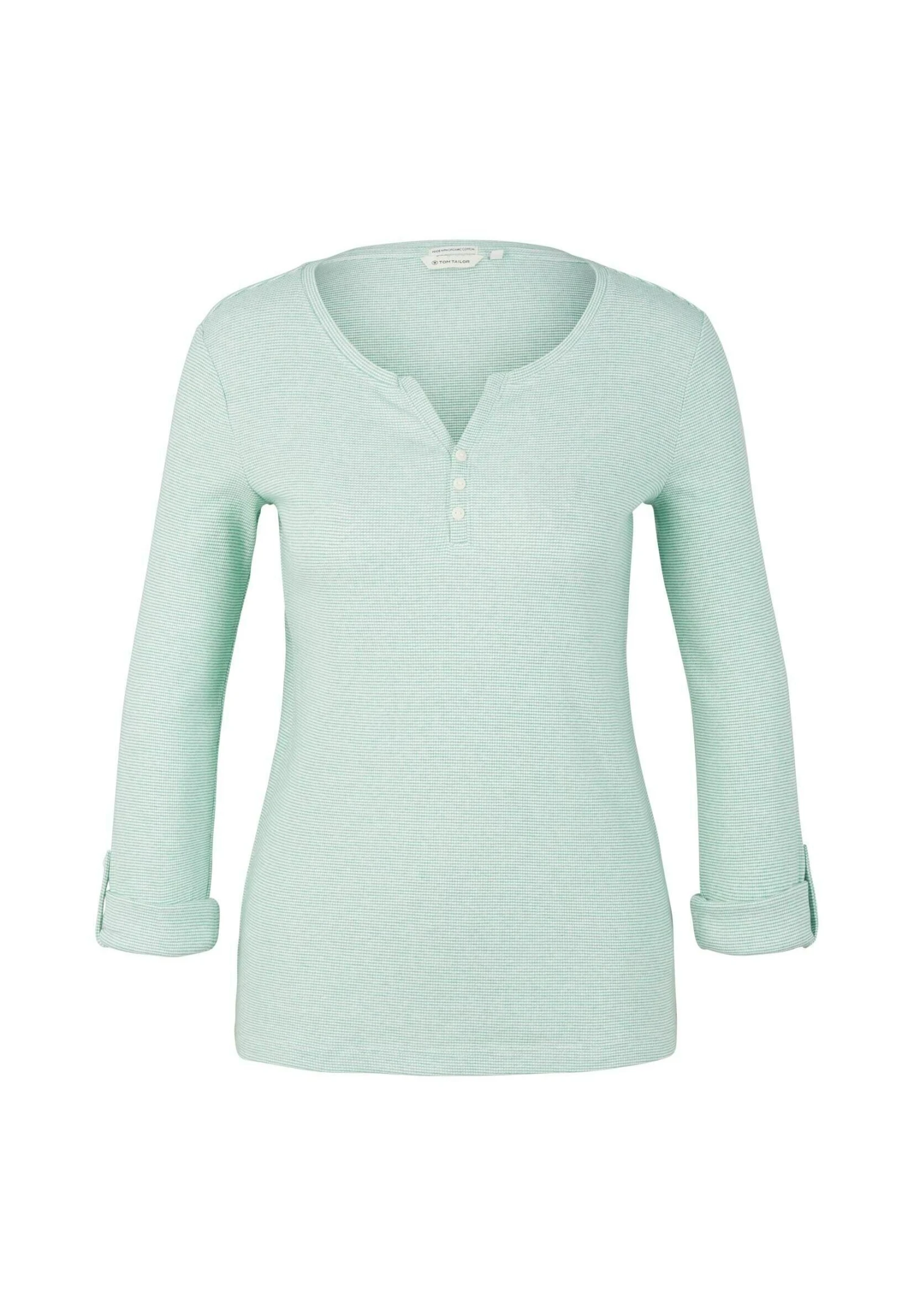 Tom Tailor Longsleeve Stripe HenleyMaglietta A Manica LungaOffwhite Green Stripe Donna T-shirt E Top TO221D152-M12 7 Tom Tailor Longsleeve Stripe HenleyMaglietta A Manica LungaOffwhite Green Stripe Donna T-shirt E Top TO221D152-M12 - immagine 5