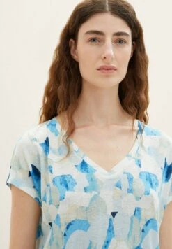 Tom Tailor Mit V AusschnittT-Shirt Con StampaBlue Shapes Design Donna T-shirt E Top TO221D1J3-K11 -Tom Tailor 66316dfc2637408d89f31f486dc274ca