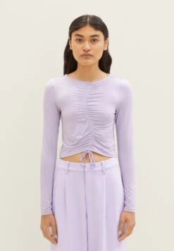 TOM TAILOR Denim Curved RouchingMaglietta A Manica LungaLilac Vibe Donna T-shirt E Top TO721D11M-I11