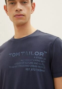Tom Tailor Mit Waschung T-Shirt Con StampaSky Captain Blue Uomo T-shirt E Polo TO222O1AH-K12 -Tom Tailor 6a9de6dd4d7f4c57b10a771395bdc135