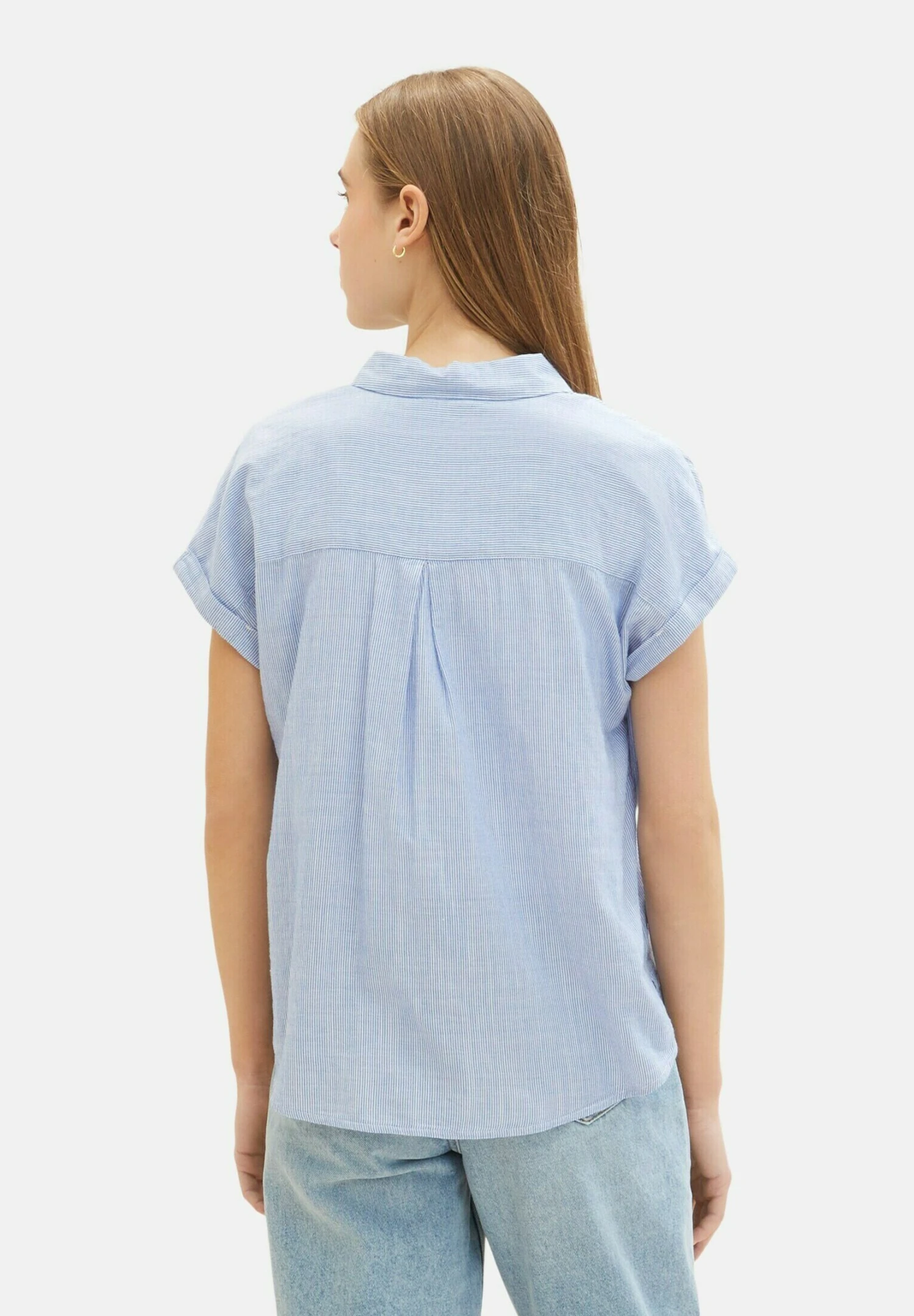 TOM TAILOR Denim KurzarmCamiciaSmall Blue White Stripe Donna Camicie E Bluse TO721E0OL-K11 5 TOM TAILOR Denim KurzarmCamiciaSmall Blue White Stripe Donna Camicie E Bluse TO721E0OL-K11 - immagine 3