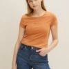 TOM TAILOR Denim T-Shirt Slim Fit T-Shirt BasicRusty Amber Donna T-shirt E Top TO721D0ZH-O12
