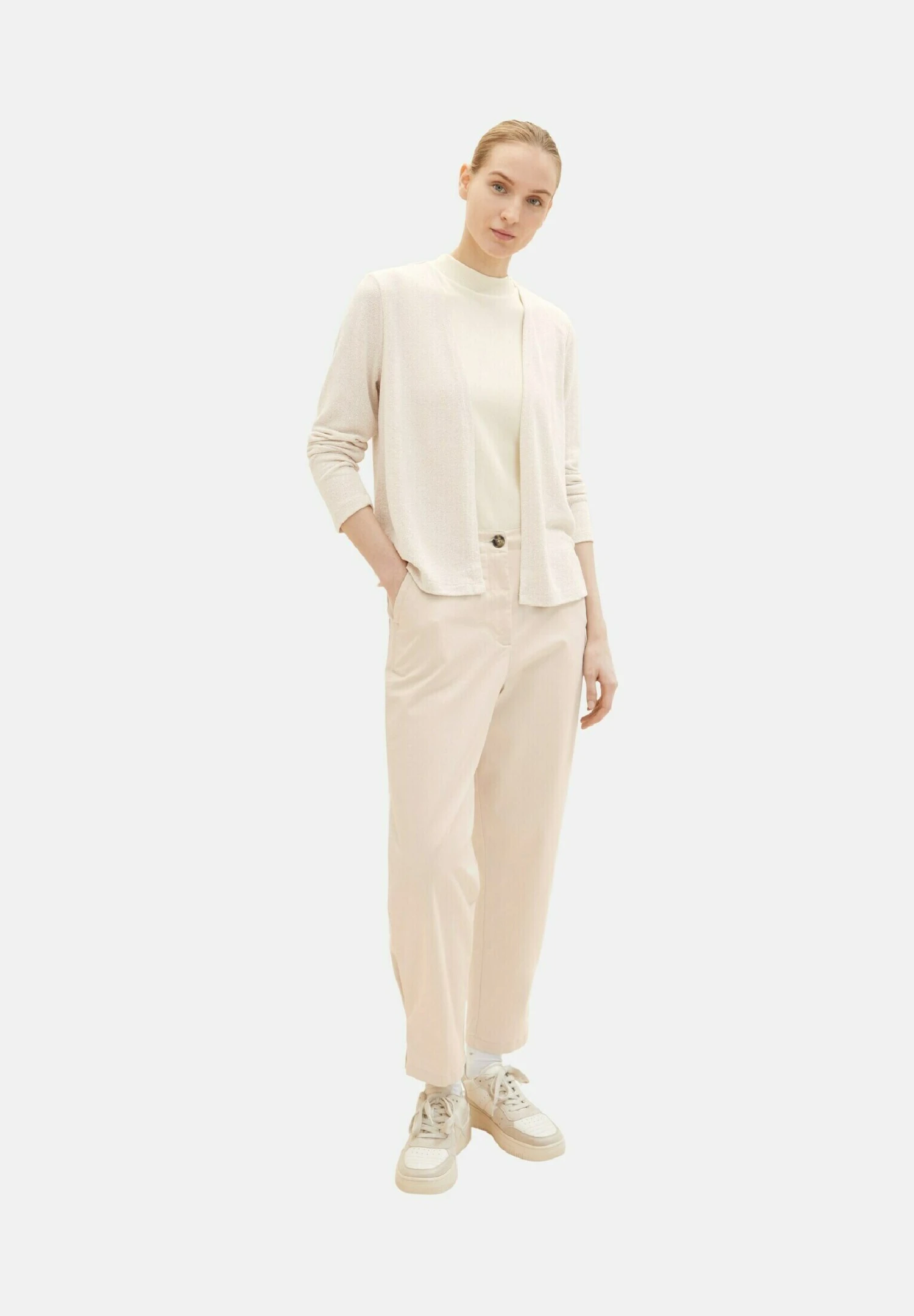 Tom Tailor Offener CardiganDusty Beige Melange Donna Maglieria TO221I0UH-J11 4 Tom Tailor Offener CardiganDusty Beige Melange Donna Maglieria TO221I0UH-J11 - immagine 2