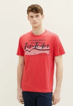 Tom Tailor Mit PrintT-Shirt Con StampaSoft Berry Red Uomo T-shirt E Polo TO222O1B5-I11