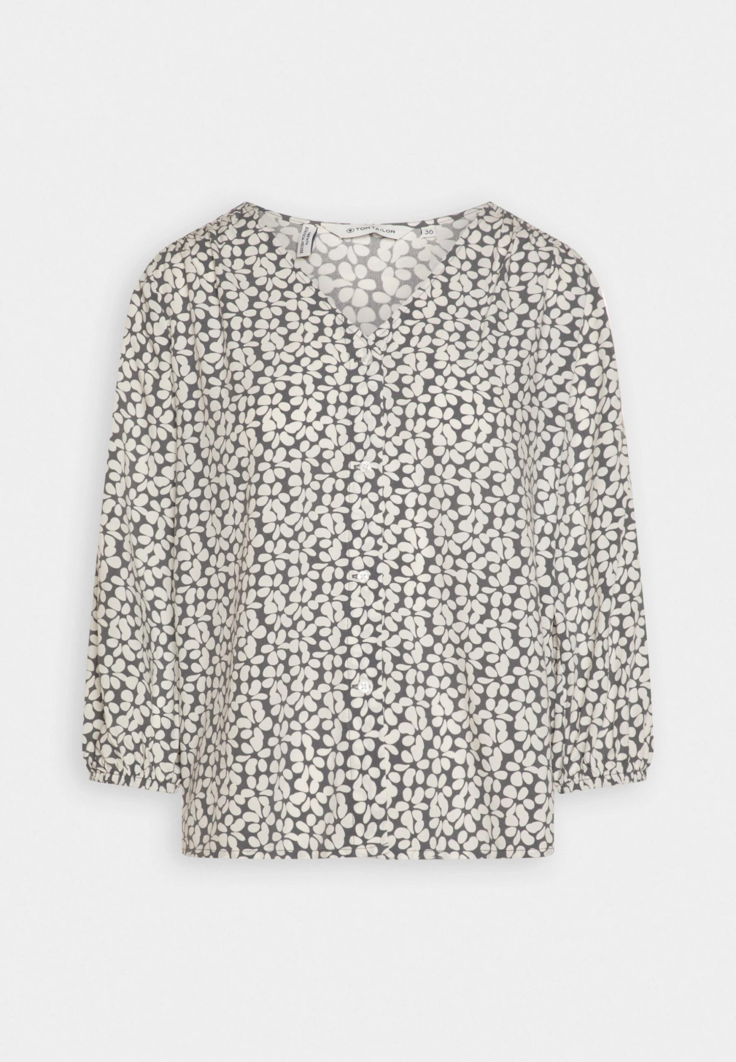 Tom Tailor Printed V-Neck BlouseCamicettaGrey Donna Camicie E Bluse TO221E157-C11 6 Tom Tailor Printed V-Neck BlouseCamicettaGrey Donna Camicie E Bluse TO221E157-C11 - immagine 4