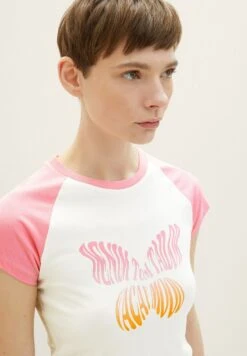 TOM TAILOR Denim Mit PrintT-Shirt Con StampaGardenia White Donna T-shirt E Top TO721D13M-A11 -Tom Tailor 7518123e09ef4506a219eee2cf86d633