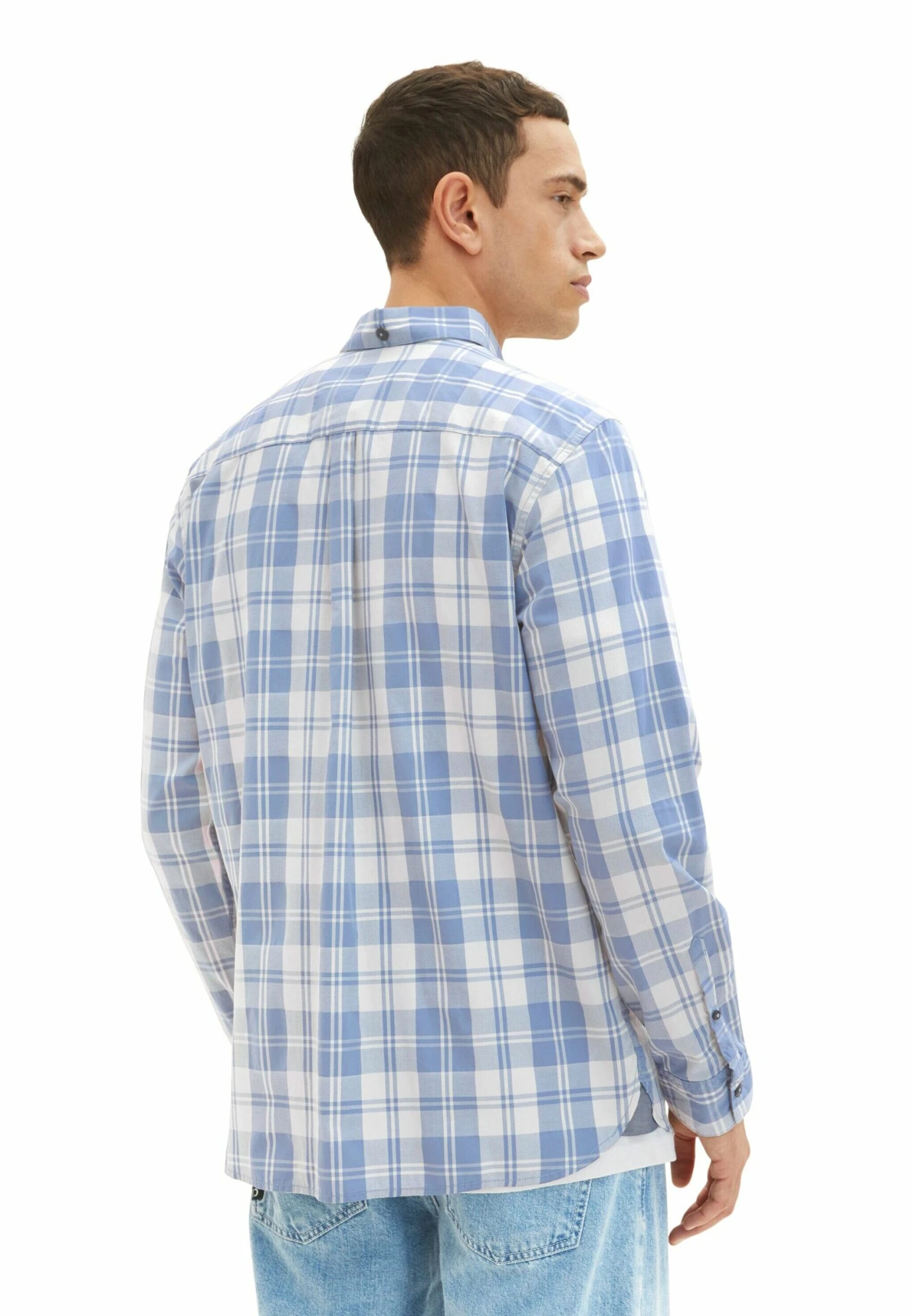 Tom Tailor Mit KaromusterCamiciaOff White Blue Check Uomo Camicie TO222D0ZS-K12 5 Tom Tailor Mit KaromusterCamiciaOff White Blue Check Uomo Camicie TO222D0ZS-K12 - immagine 3