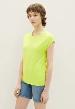 TOM TAILOR Denim Fluent T-Shirt BasicNeon Lime Donna T-shirt E Top TO721D0YH-E11