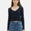 TOM TAILOR Denim Cropped Maglietta A Manica LungaSky Captain Blue Donna T-shirt E Top TO721D144-K11 -Tom Tailor 767dafa660784a858c8077c300c99bfd