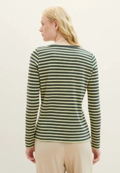 TOM TAILOR Denim Striped LongsleeveMaglietta A Manica LungaTonal Green Stripe Donna T-shirt E Top TO721D0V4-M15 -Tom Tailor 791b03cd8f3946daaac828c359b78f9c