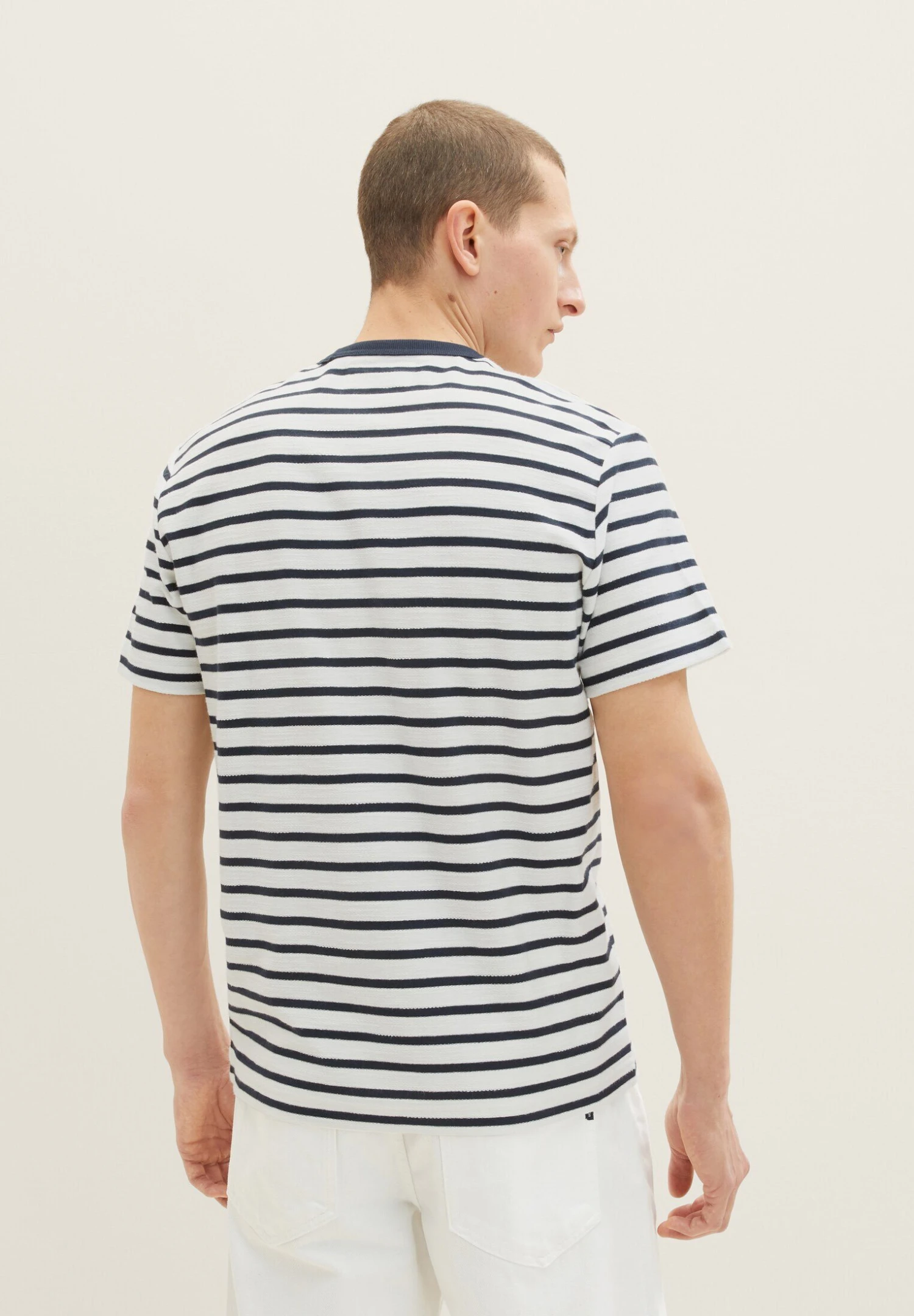 Tom Tailor Structured Stripe - T-Shirt Con Stampa - Navy 4 Tom Tailor Structured Stripe - T-Shirt Con Stampa - Navy - immagine 2