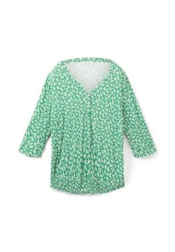 Tom Tailor Gemustertes Maglietta A Manica LungaGreen Floral Design Donna T-shirt E Top TO221D1HC-M11 -Tom Tailor 7dd015b327a7493cb3d0d899badc1d93