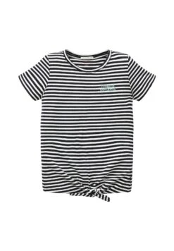 Tom Tailor GestreiftesMit KnotendetailT-Shirt Con StampaDark Blue Off White Stripe Bambini T-shirt & Top TO223G0TK-K11