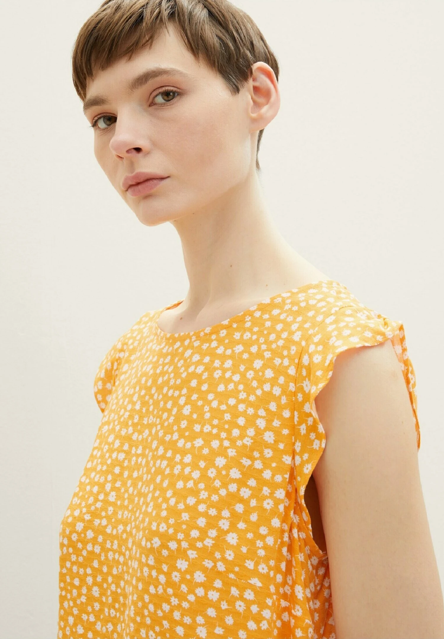 TOM TAILOR Denim Ärmellose CamicettaOrange Flower Print Donna Camicie E Bluse TO721E0OG-H11 6 TOM TAILOR Denim Ärmellose CamicettaOrange Flower Print Donna Camicie E Bluse TO721E0OG-H11 - immagine 4