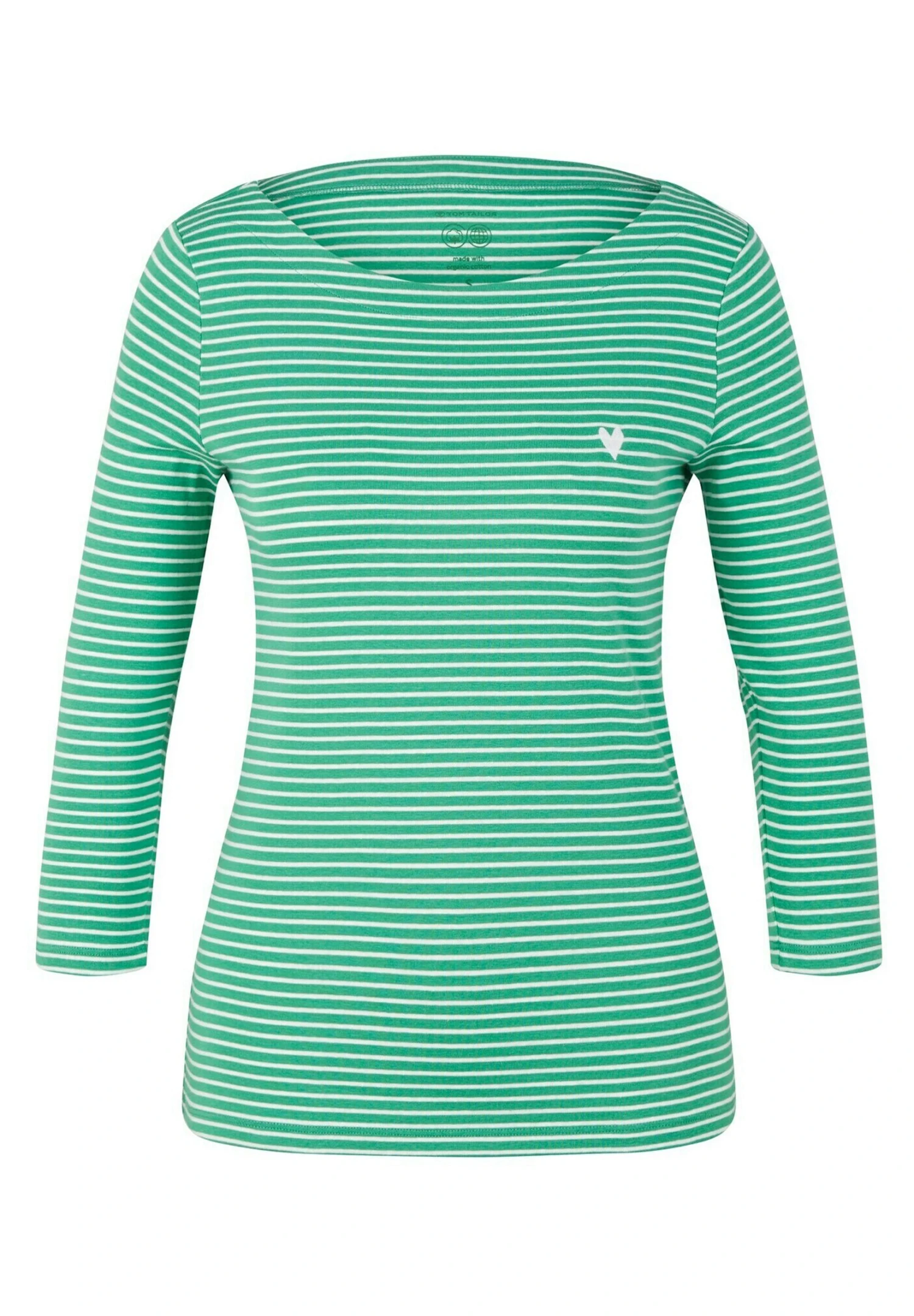 Tom Tailor Gestreiftes Mit 3/4 ArmMaglietta A Manica LungaGreen OffwhiteThin Stripe Donna T-shirt E Top TO221D1HM-M11 7 Tom Tailor Gestreiftes Mit 3/4 ArmMaglietta A Manica LungaGreen OffwhiteThin Stripe Donna T-shirt E Top TO221D1HM-M11 - immagine 5