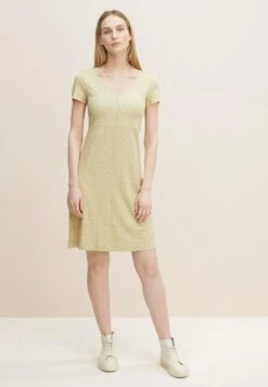 Tom Tailor Vestito Di MaglinaGreen Small Leaf Design Donna Vestiti TO221C0O0-M11