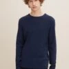 TOM TAILOR Denim Zigzag Structured CrewneckMaglioneSky Captain Blue Uomo Maglieria TO722Q080-K11
