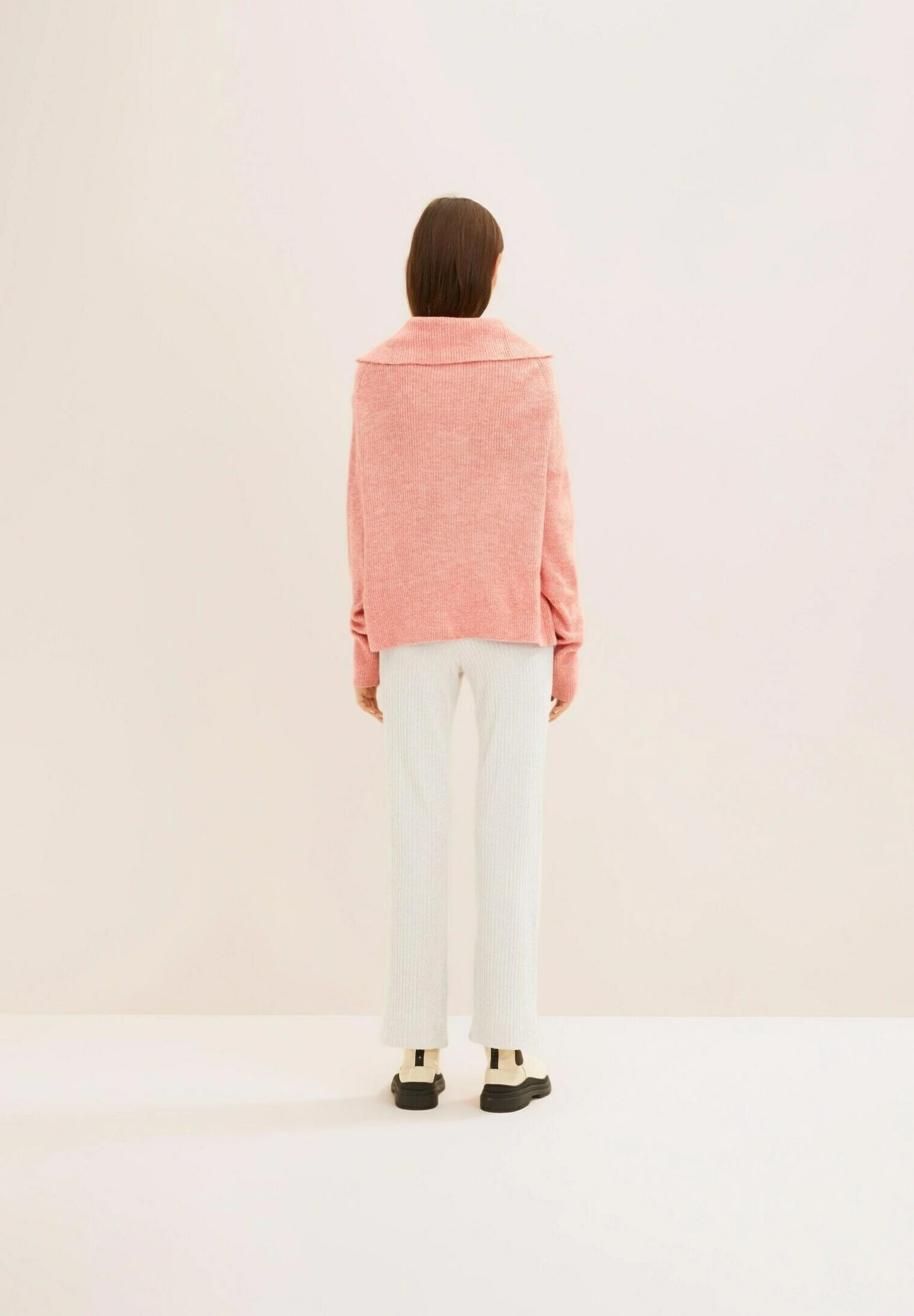 TOM TAILOR Denim Mit Troyer Kragen MaglionePeach Pink Melange Donna Maglieria TO721D12A-J11 4 TOM TAILOR Denim Mit Troyer Kragen MaglionePeach Pink Melange Donna Maglieria TO721D12A-J11 - immagine 3