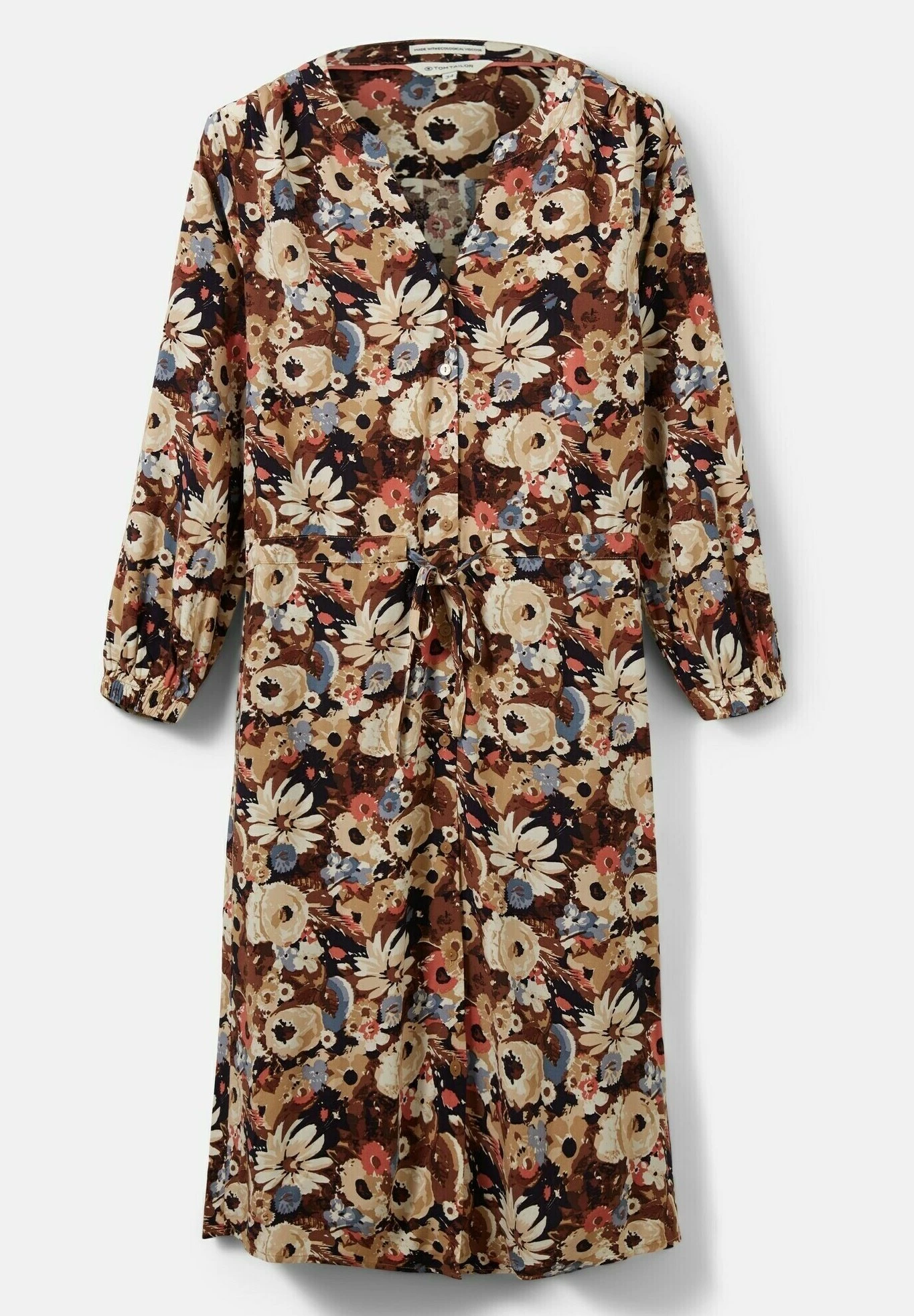 Tom Tailor Gemustertes Abito A CamiciaBeige Large Floral Design Donna Vestiti TO221C0P3-B11 9 Tom Tailor Gemustertes Abito A CamiciaBeige Large Floral Design Donna Vestiti TO221C0P3-B11 - immagine 7