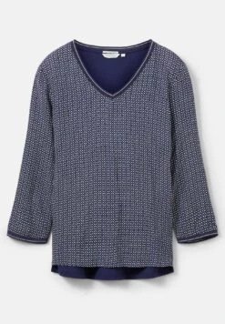 Tom Tailor Mit AlloverMaglietta A Manica LungaNavy Geometrical Design Donna T-shirt E Top TO221D1HN-K12 -Tom Tailor 8380390fbf27470d95f4171fae83718f
