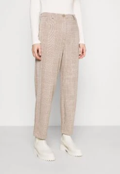 Tom Tailor Checked Barrel Leg PantsPantaloniOffwhite/Beige Donna Pantaloni TO221A0ER-A11