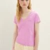 TOM TAILOR Denim Mit V-AusschnittT-Shirt BasicBlueberry Blush Donna T-shirt E Top TO721D14A-I11 -Tom Tailor 854e896616114d7ead0a51c8a13d717d