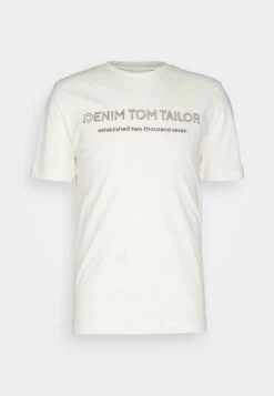TOM TAILOR Denim T-Shirt Con StampaWool White Uomo T-shirt E Polo TO722O1AN-A11 -Tom Tailor 85edffad8b0e4ad19c290b70aa203900