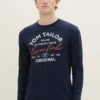 Tom Tailor Mit Logo PrintMaglietta A Manica LungaSky Captain Blue Uomo T-shirt E Polo TO222O1CC-K11 -Tom Tailor 86019b4e749a4ea9be3a6a190f34bc4f
