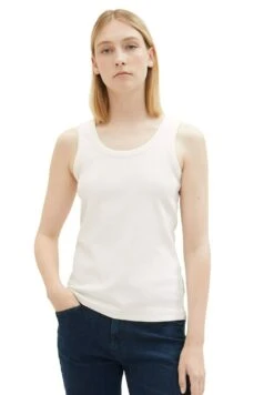 Tom Tailor Mit StrukturTopWhisper White Donna T-shirt E Top TO221D1JV-A12 -Tom Tailor 8680bb3486c54f388602c52e1f719c78