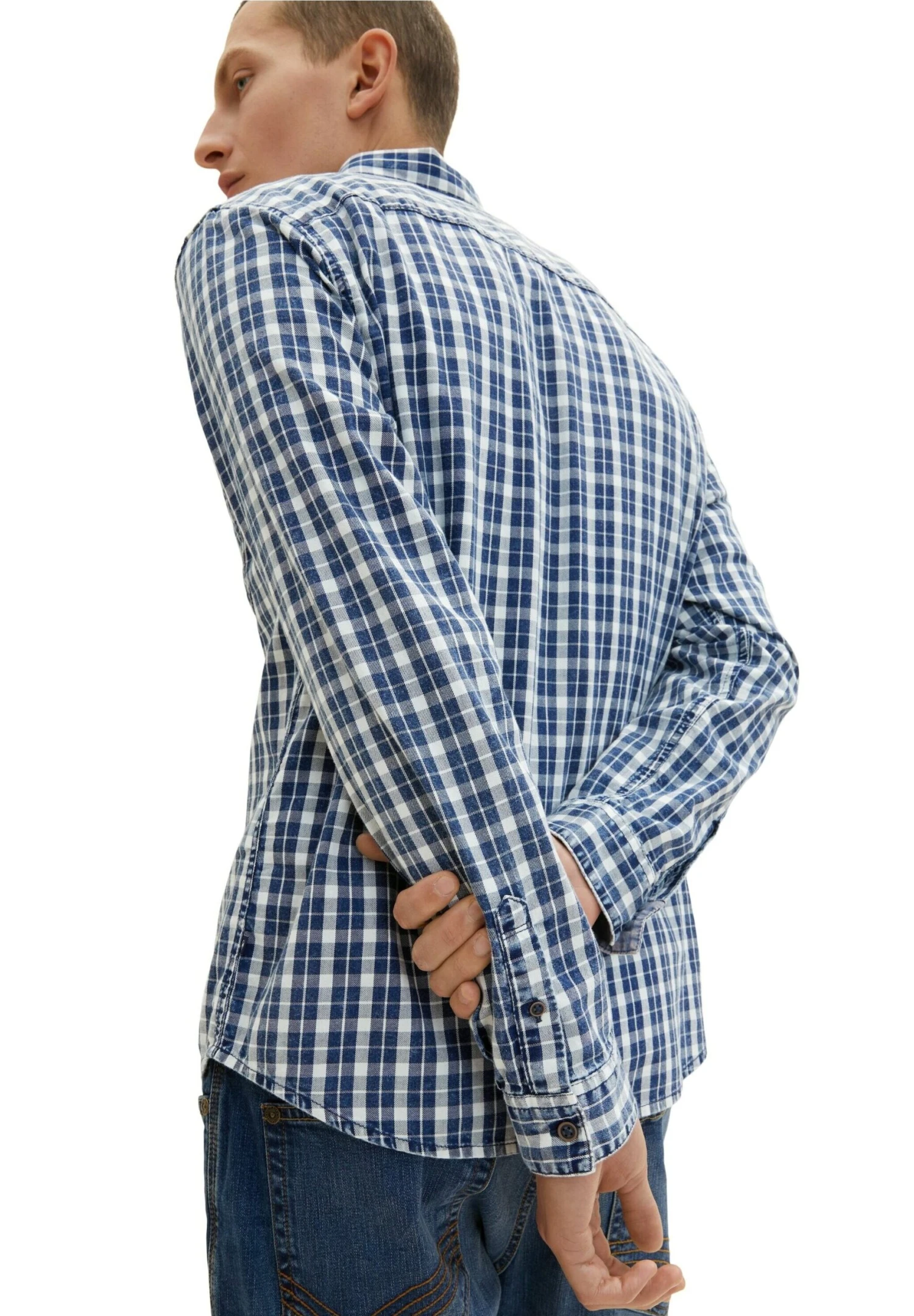 Tom Tailor Mit KaromusterCamiciaIndigo Small Check Uomo Camicie TO222D0ZF-K12 6 Tom Tailor Mit KaromusterCamiciaIndigo Small Check Uomo Camicie TO222D0ZF-K12 - immagine 4