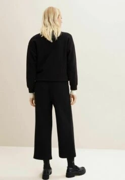 Tom Tailor Loose Fit PantaloniDeep Black Donna Pantaloni TO221A0HU-Q11 -Tom Tailor 89e94a5320e24495855bdf6472e07fea