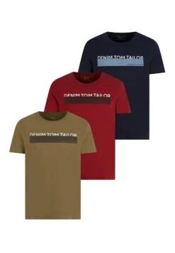 TOM TAILOR Denim 3 Pack Printed TeesT-Shirt Con StampaDry Greyish Olive Uomo T-shirt E Polo TO722O19D-N11 -Tom Tailor 8a0527c70de54acf90dd6c5736cfa640