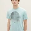 Tom Tailor Mit FotoT-Shirt Con StampaDusty Mint Blue Uomo T-shirt E Polo TO222O1CF-K11