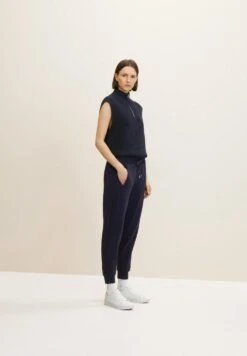 Tom Tailor Mit RippbündchenPantaloni SportiviNavy Midnight Blue Donna Pantaloni TO221A0HM-K11 -Tom Tailor 8e61ed6800e348cea7a46700213a6b32