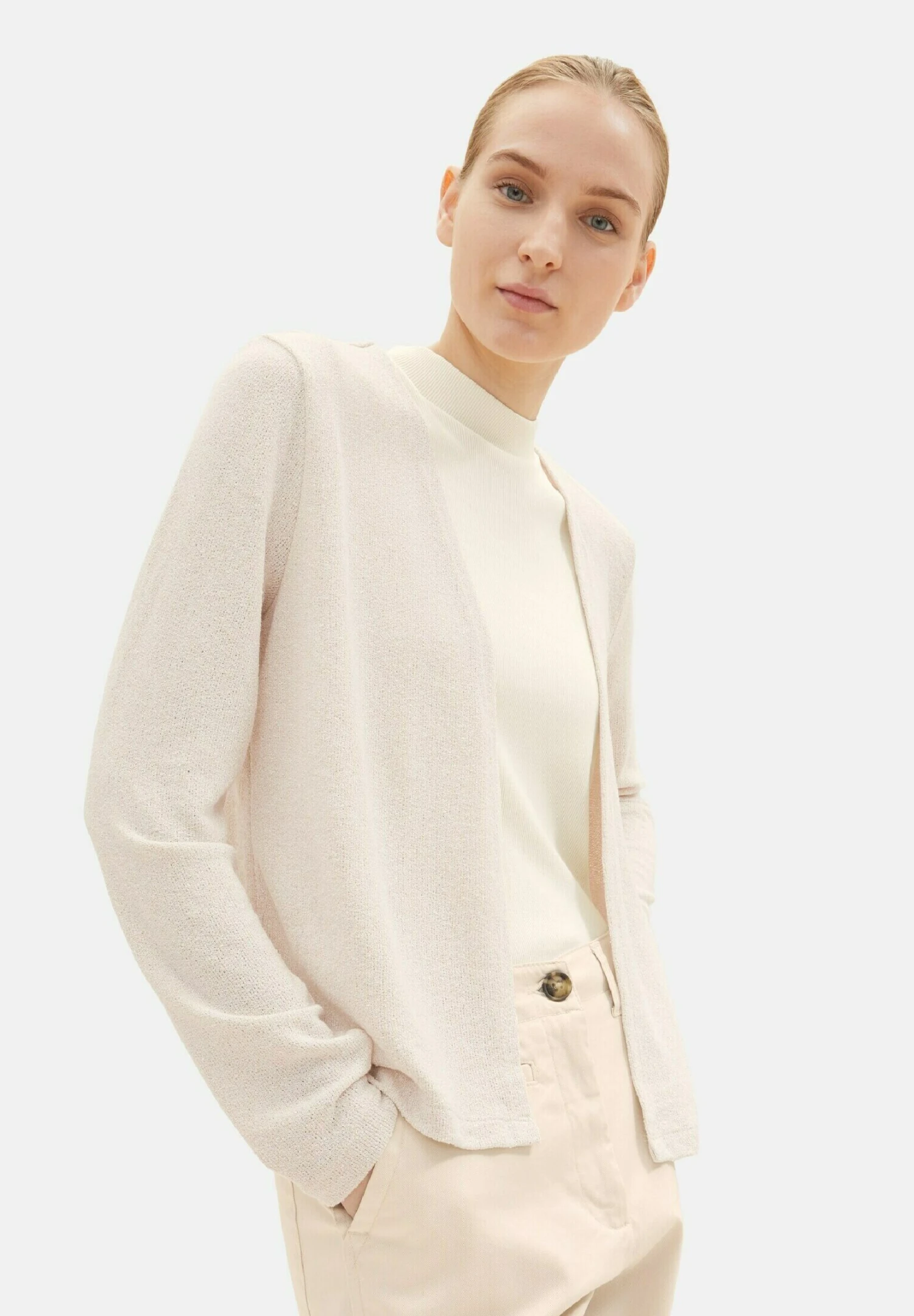 Tom Tailor Offener CardiganDusty Beige Melange Donna Maglieria TO221I0UH-J11 6 Tom Tailor Offener CardiganDusty Beige Melange Donna Maglieria TO221I0UH-J11 - immagine 4